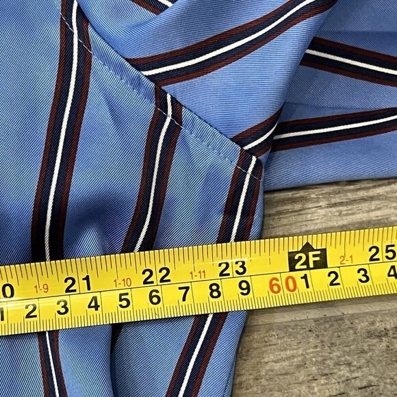 RAILS Women’s Dorian Primrose Stripe Satin Button Down Shirt Size Large Blue - Picture 7 of 8